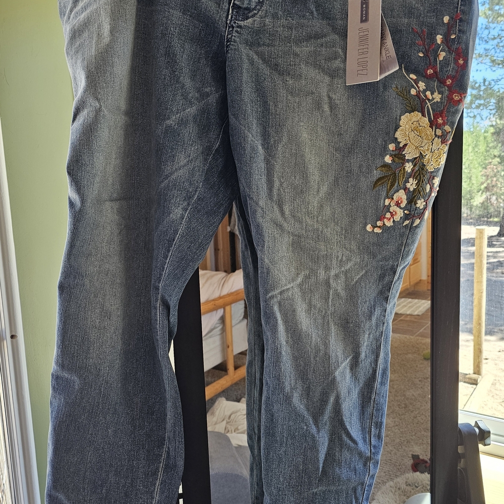 Jennifer Lopez Embroidered Jeans